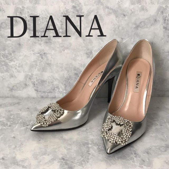 DIANA - 176 DIANA ビジュー　シルバー　パンプス　ヒール
