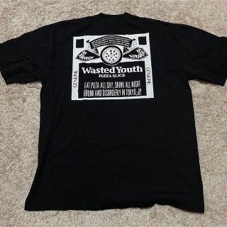 Lサイズ WASTED YOUTH X PIZZA SLICE Tシャツ 黒(Tシャツ/カットソー(半袖/袖なし))