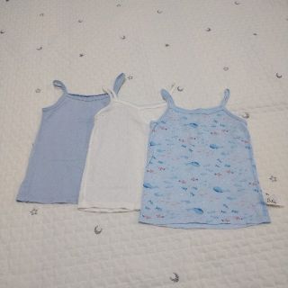 ユニクロ(UNIQLO)のユニクロ☆コットンメッシュインナーキャミソールセット　100(下着)