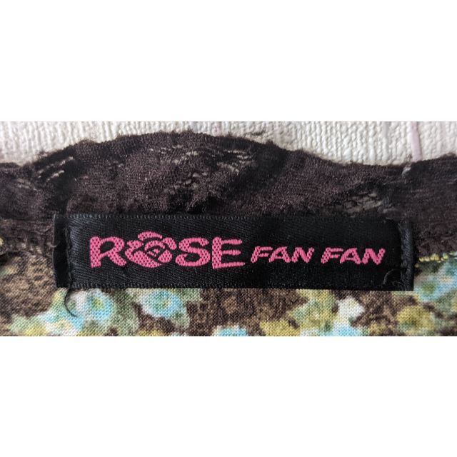 ワンピース ROSE FAN FAN Mサイズ　ブラウン　花柄　七分袖 レディースのワンピース(その他)の商品写真