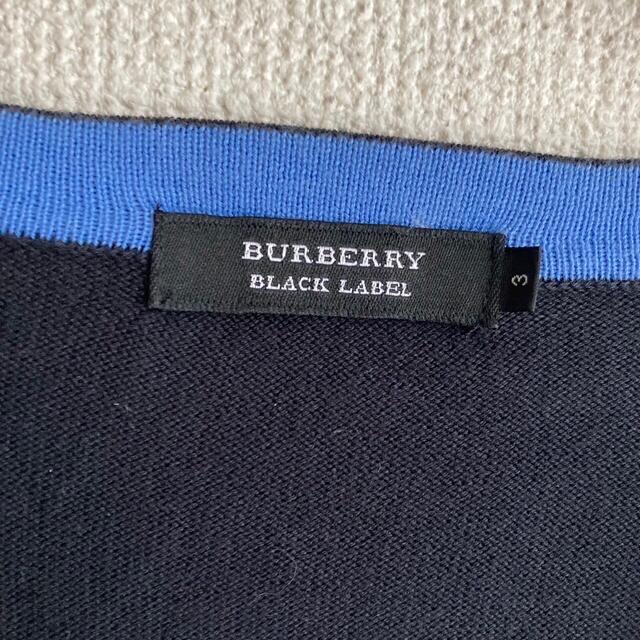 BURBERRY BLACK LABEL(バーバリーブラックレーベル)のBurberry Black Label コットン　カーディガン　ニット　黒　3 メンズのトップス(カーディガン)の商品写真