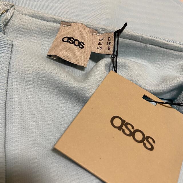 asos(エイソス)の【新品訳あり】エイソス ミニドレス パーティー ドレス キャバドレス 水色 レディースのフォーマル/ドレス(ミニドレス)の商品写真