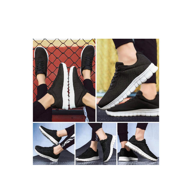 2020新番 スニーカー スポーツシューズ メンズ 滑り止 黑白色 26cm メンズの靴/シューズ(スニーカー)の商品写真