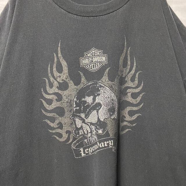 Harley Davidson(ハーレーダビッドソン)の【希少4XLサイズ】ハーレーダビッドソン　スカルロゴ　両面プリント　Tシャツ メンズのトップス(Tシャツ/カットソー(半袖/袖なし))の商品写真