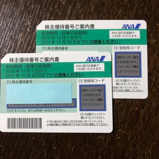 エーエヌエー(ゼンニッポンクウユ)(ANA(全日本空輸))のANA 株主優待券　2枚(その他)