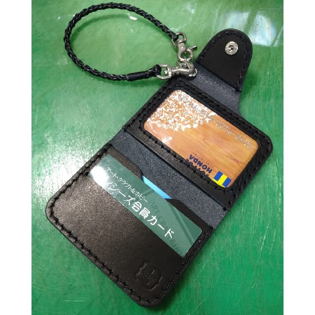 拘り 総手縫い ウォレット型 財布型 パスケース Suica 定期券 免許証