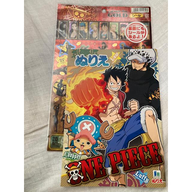 ワンピースONE PIECE ぬりえ　シール エンタメ/ホビーのおもちゃ/ぬいぐるみ(キャラクターグッズ)の商品写真