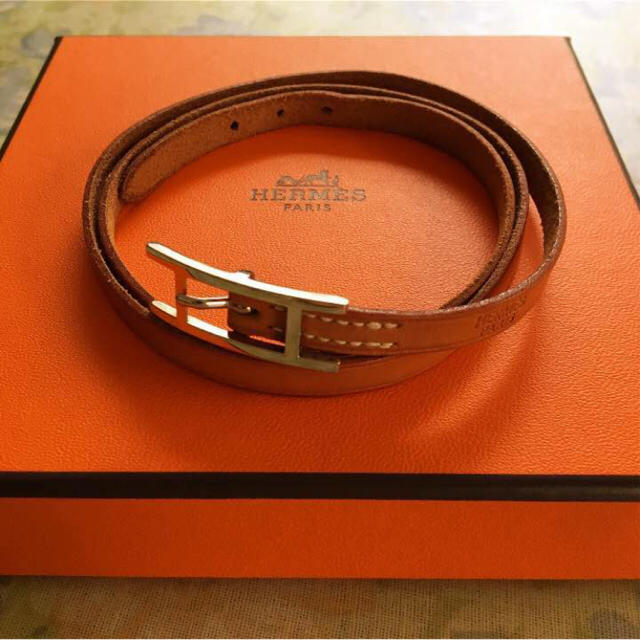Hermes - エルメス レザーブレスレット アピ3 キャメルの通販 by