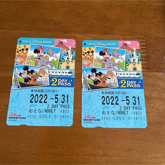 Disney(ディズニー)のディズニーリゾートライン　2日券　2枚 チケットの施設利用券(遊園地/テーマパーク)の商品写真