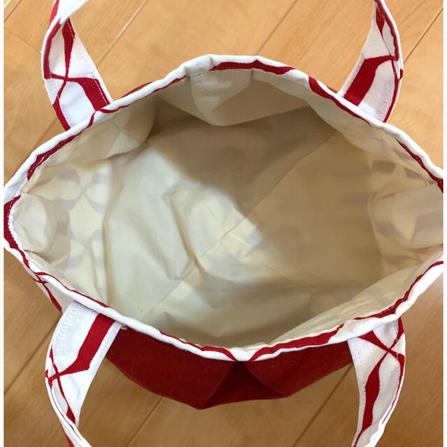 ハンドメイドトートバッグ【浴衣赤】 ハンドメイドのファッション小物(バッグ)の商品写真