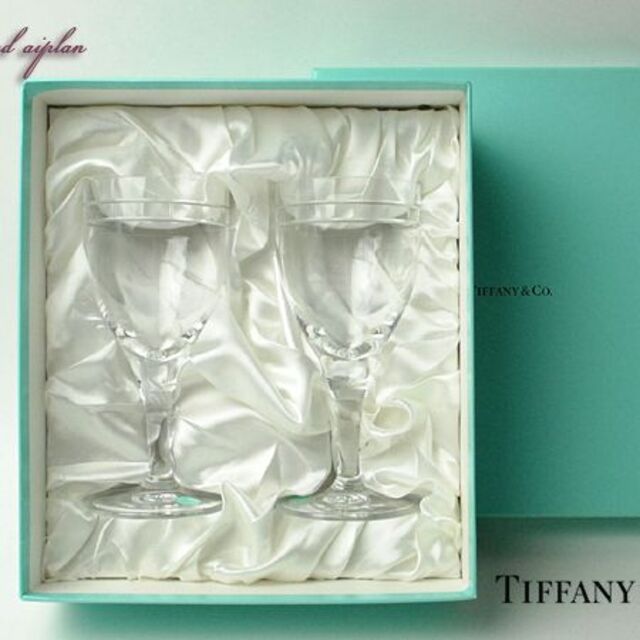 TiffanyCoティファニー■未使用　ワイングラス　ペア　 Tiffany＆CO　クリスタル