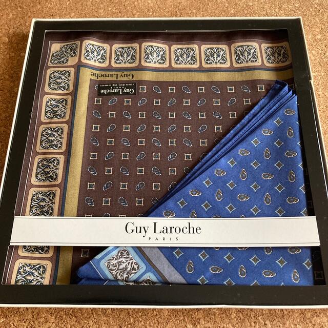 Guy Laroche(ギラロッシュ)のGuy Laroche紳士用ハンカチ2枚セット メンズのファッション小物(ハンカチ/ポケットチーフ)の商品写真