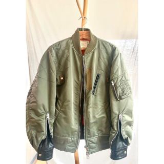 サカイ(sacai)のsacai  フライトジャケット　ma1✖️レザー　サイズ1(フライトジャケット)