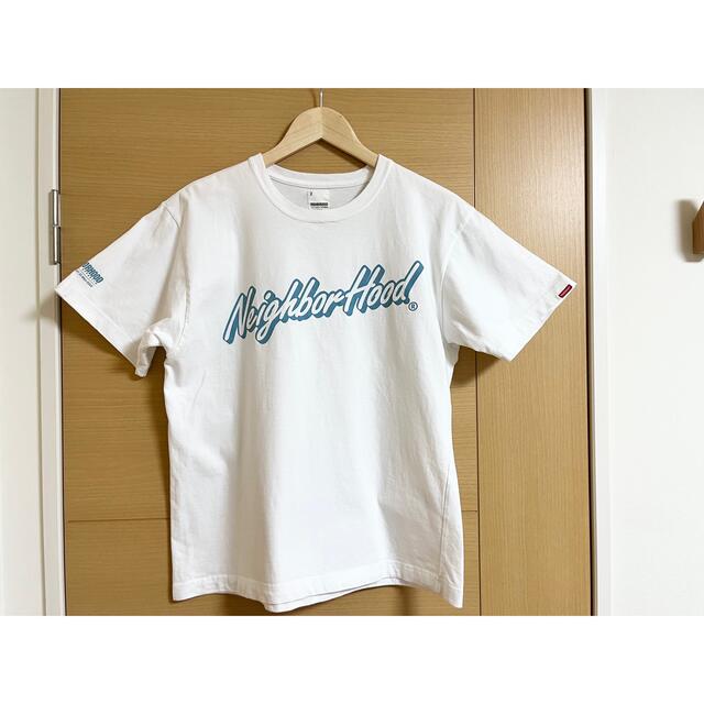 NEIGHBORHOOD(ネイバーフッド)のNEIGHBORHOOD Tシャツ　ブルーロゴ　Mサイズ　ホワイト メンズのトップス(Tシャツ/カットソー(半袖/袖なし))の商品写真