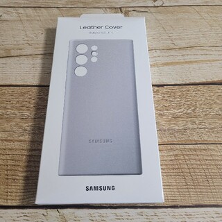 サムスン(SAMSUNG)の新品 Galaxy S22ultra サムスン純正 レザーカバー ライトグレー(Androidケース)