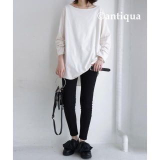 アンティカ(antiqua)のantiqua コットン ロンT オフホワイト  M(Tシャツ(長袖/七分))