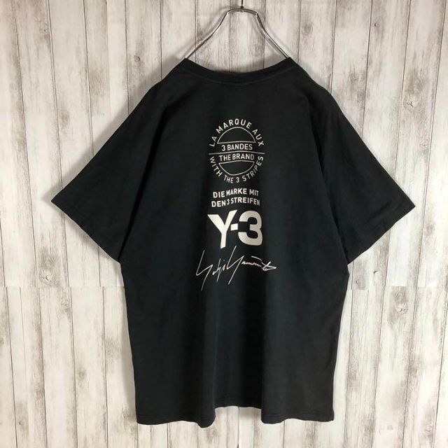 【最高デザイン】Y-3 ヨウジヤマモト スリーライン バックロゴ 奇抜 Tシャツ