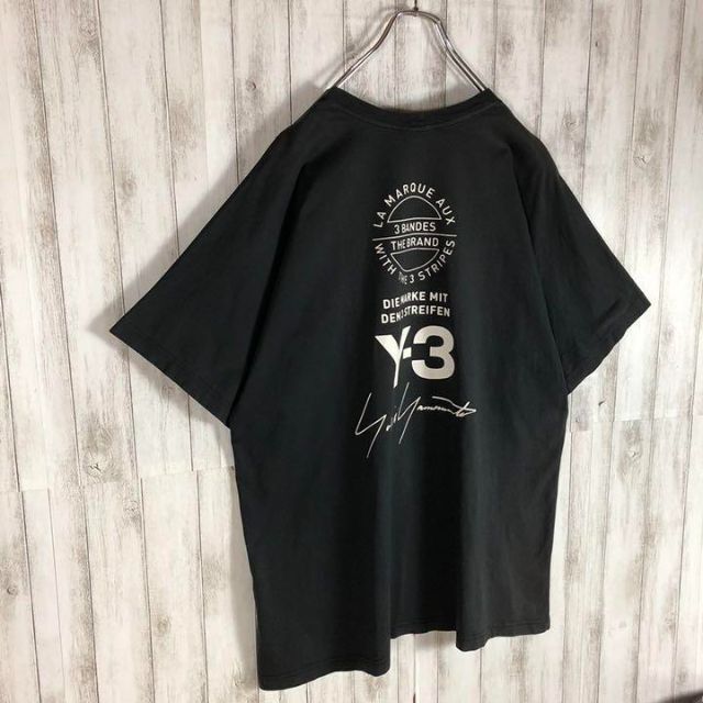 【最高デザイン】Y-3 ヨウジヤマモト スリーライン バックロゴ 奇抜 Tシャツ