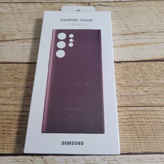 サムスン(SAMSUNG)の新品 Galaxy S22ultra サムスン純正 レザーカバー バーガンディ(Androidケース)