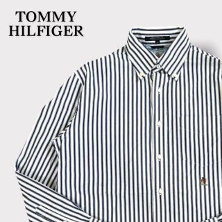 トミーヒルフィガー(TOMMY HILFIGER)のトミーヒルフィガー　長袖シャツ　BDシャツ　ストライプ　白　黒(シャツ)