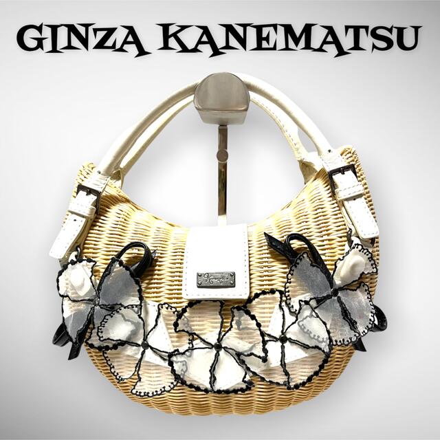GINZA Kanematsu(ギンザカネマツ)の【美品】銀座かねまつ 2way ショルダーバッグ かごバッグ レディースのバッグ(かごバッグ/ストローバッグ)の商品写真