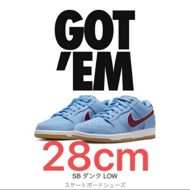 NIKE SB DUNK Valor Blue and Maroon 28 cm