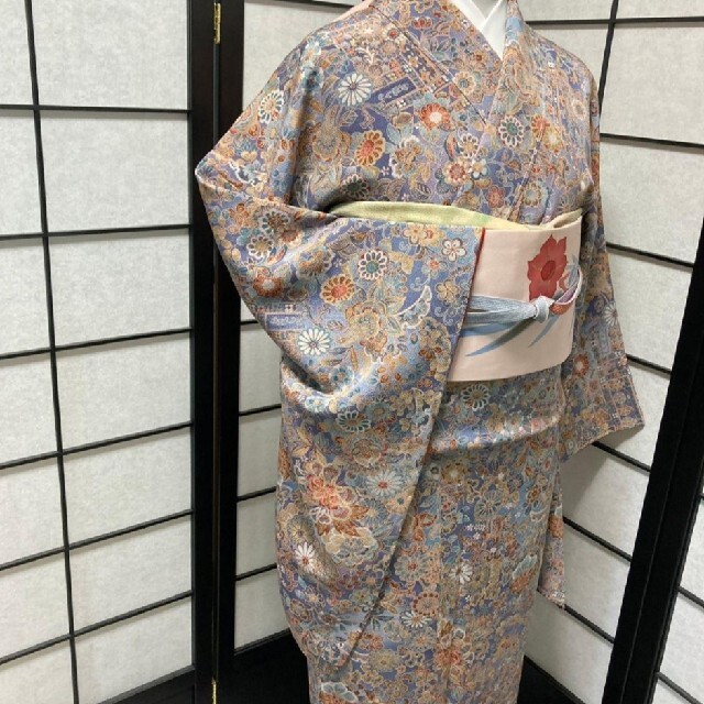 しつけ付き 菊唐草 飛び小紋 正絹着物 eldom.fr