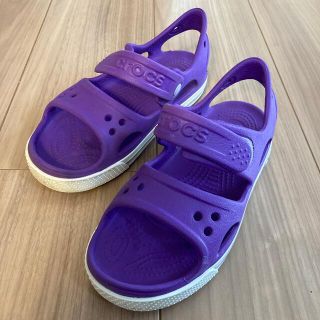 クロックス(crocs)のcrocsパープル　19.5センチ(サンダル)