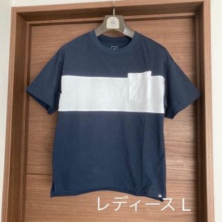 ザノースフェイス(THE NORTH FACE)のノースフェイス 半袖Tシャツ カットソー 紺×白 レディース L(Tシャツ(半袖/袖なし))