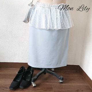 モンリリィ(mon Lily)のMon lily モンリリー ドットレース スカート(ひざ丈スカート)