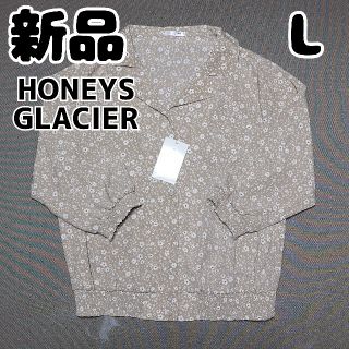 ハニーズ(HONEYS)の新品 未使用 Honeys ハニーズ 花柄ブラウス 7分袖 L ベージュ(シャツ/ブラウス(長袖/七分))