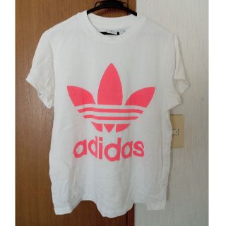 アディダス(adidas)のアディダスオリジナルス ビッグTシャツ  白ピンク(Tシャツ(半袖/袖なし))