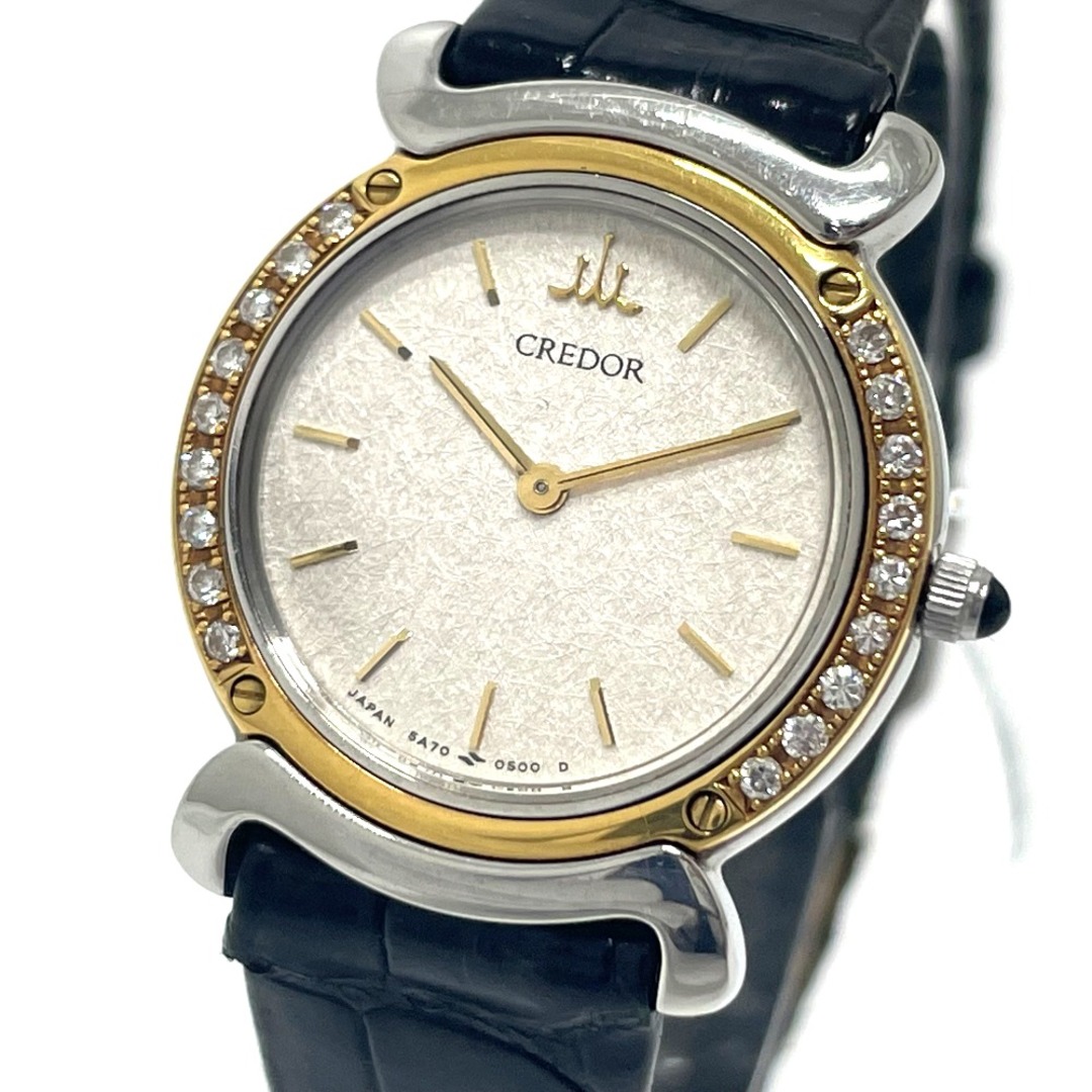 セイコー SEIKO CREDOR 18KT ベゼルクォーツ時計 - 腕時計(アナログ)