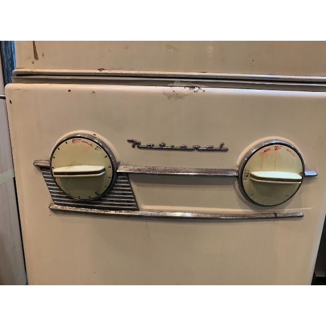 ヴィンテージ雑貨　ナショナル　手動絞り機付き洗濯機