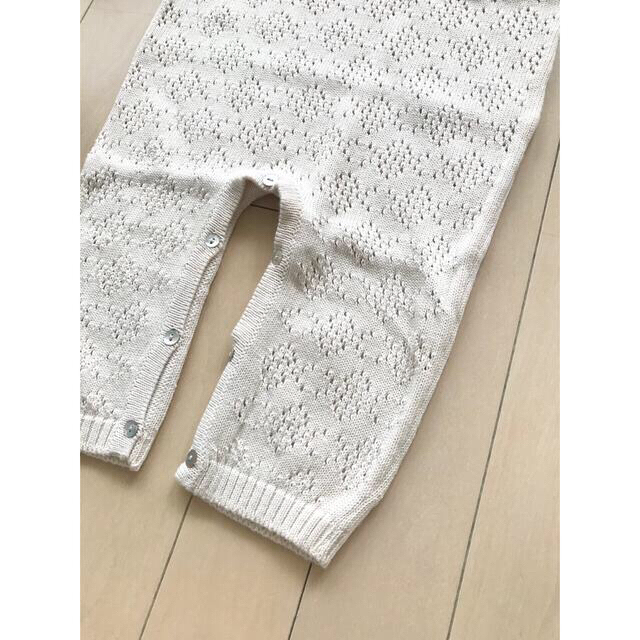 新品✦bebe organic 透かし編み コットンニット ロンパース