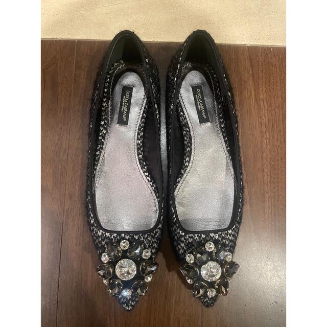 DOLCE&GABBANA ビジュー付きツイードパンプス-