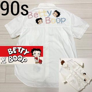 90s◆BETTY BOOP ベティーブープ◆デカプリント シャツ モードパル(シャツ/ブラウス(半袖/袖なし))