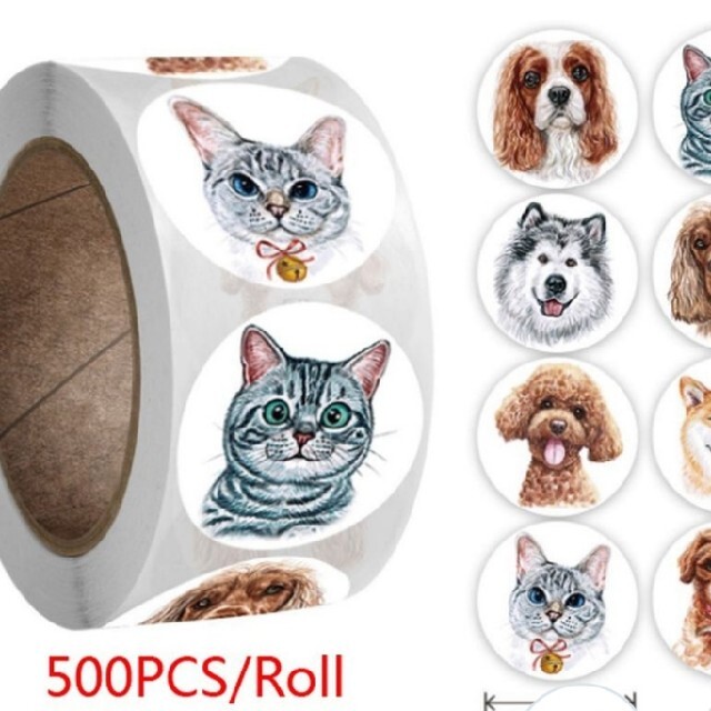 500 犬猫シール インテリア/住まい/日用品の文房具(シール)の商品写真