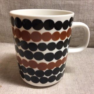 マリメッコ(marimekko)の新品 ★ マリマッコ　マグ　マグカップ　ラシィマット　ドット柄　ブラウン(グラス/カップ)