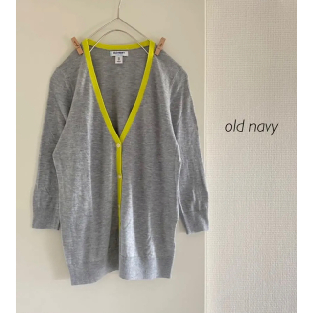 Old Navy(オールドネイビー)のold navy＊七分袖サマーカーディガン＊light-grey×yellow レディースのトップス(カーディガン)の商品写真