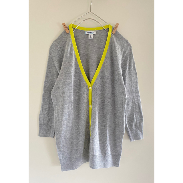 Old Navy(オールドネイビー)のold navy＊七分袖サマーカーディガン＊light-grey×yellow レディースのトップス(カーディガン)の商品写真