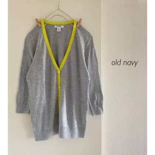 オールドネイビー(Old Navy)のold navy＊七分袖サマーカーディガン＊light-grey×yellow(カーディガン)