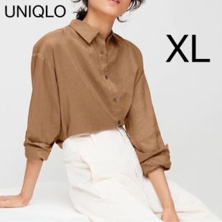 ユニクロ(UNIQLO)の【未使用】UNIQLO　プレミアムリネンシャツ（ブラウン）(シャツ/ブラウス(長袖/七分))