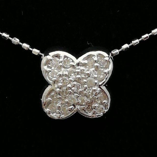 K18WG✨ダイヤ0.15ct✨お花形✨モチーフトップ✨ネックレス❣️ | www
