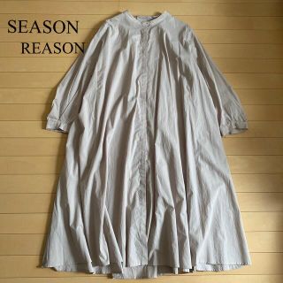 シマムラ(しまむら)のSEASON REASON バンドカラーワンピース　レディースLL(ロングワンピース/マキシワンピース)