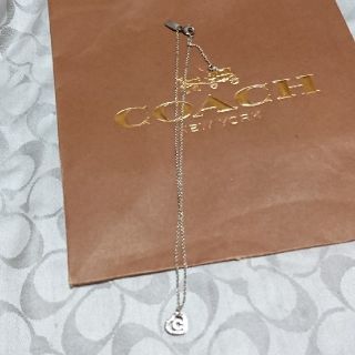 コーチ(COACH)のCOACH シルバー ハート ネックレス ラインストーン  コーチ(ネックレス)