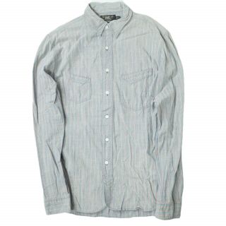 ダブルアールエル(RRL)のRRL COTTON STRIPE WORK SHIRTS ストライプシャツ S(シャツ)