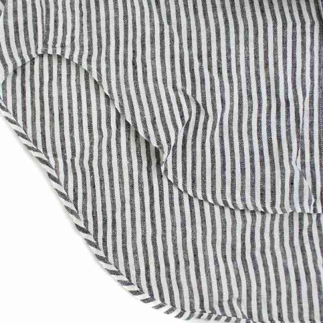 Plage(プラージュ)のプラージュ Stripe シャツ ブラウス ストライプ ロング リネン 黒 白 レディースのトップス(シャツ/ブラウス(長袖/七分))の商品写真