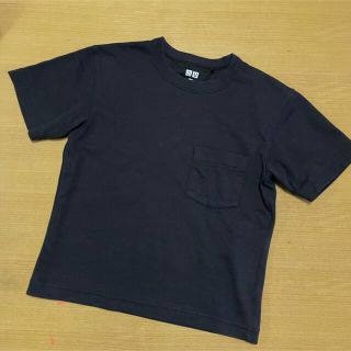 ユニクロ(UNIQLO)のUNIQLO U KIDS クルーネックTシャツ ブラック 130cm(Tシャツ/カットソー)