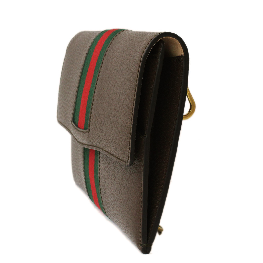 Gucci(グッチ)のグッチ トーテム ウェブ レザー ポートフォリオ シェリーライン 489619 クラッチ セカンド バッグ  ブラウン（新品・未使用品） レディースのバッグ(クラッチバッグ)の商品写真